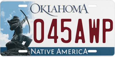OK license plate 045AWP