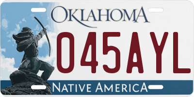 OK license plate 045AYL