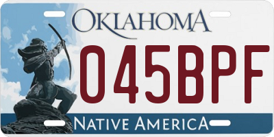 OK license plate 045BPF