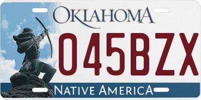 OK license plate 045BZX