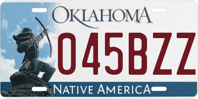 OK license plate 045BZZ