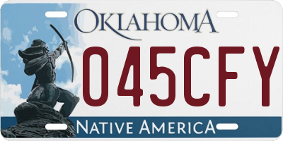 OK license plate 045CFY