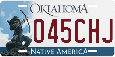 OK license plate 045CHJ