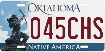 OK license plate 045CHS
