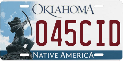 OK license plate 045CID