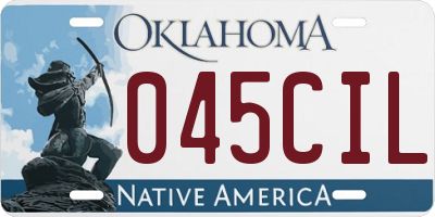 OK license plate 045CIL