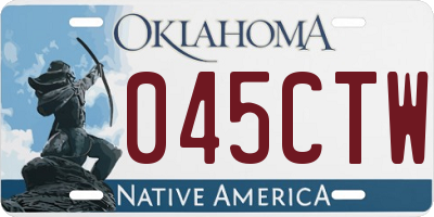 OK license plate 045CTW