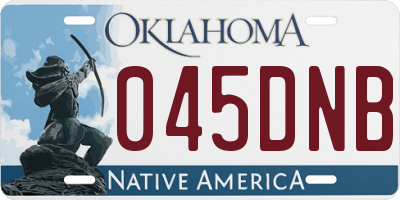 OK license plate 045DNB