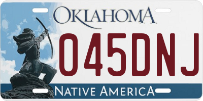 OK license plate 045DNJ