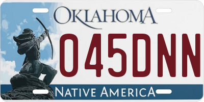 OK license plate 045DNN