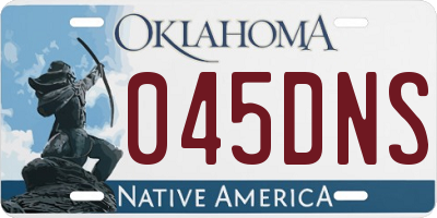 OK license plate 045DNS