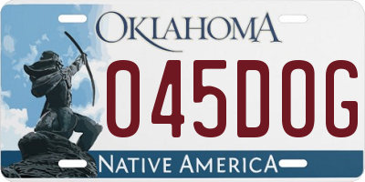 OK license plate 045DOG