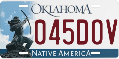OK license plate 045DOV