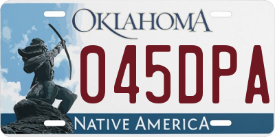 OK license plate 045DPA