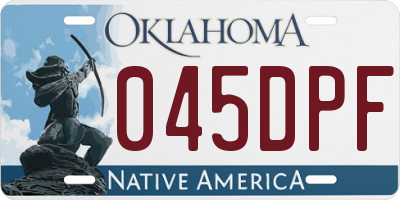 OK license plate 045DPF