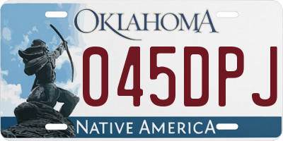 OK license plate 045DPJ