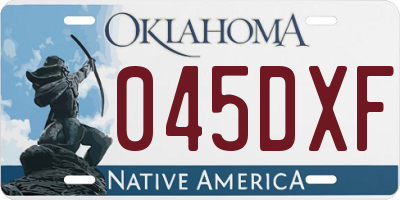 OK license plate 045DXF