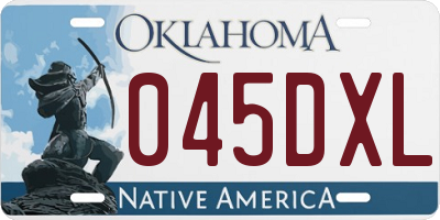 OK license plate 045DXL