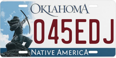 OK license plate 045EDJ
