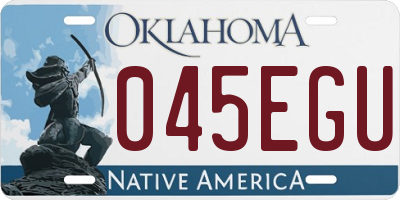 OK license plate 045EGU