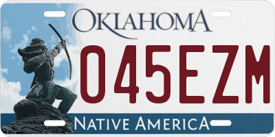 OK license plate 045EZM