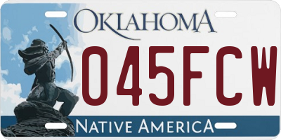OK license plate 045FCW