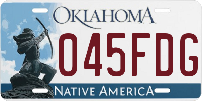 OK license plate 045FDG