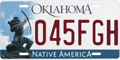 OK license plate 045FGH