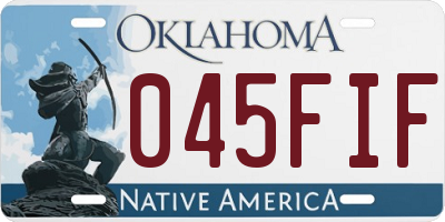 OK license plate 045FIF