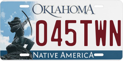 OK license plate 045TWN