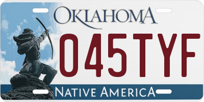 OK license plate 045TYF