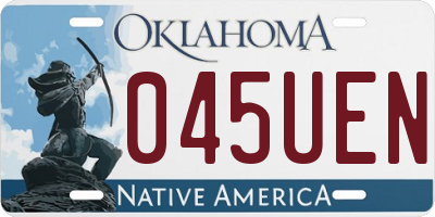 OK license plate 045UEN