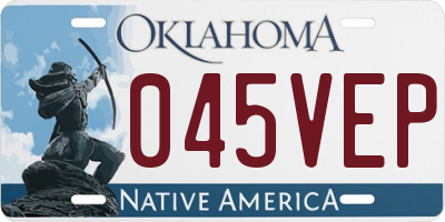 OK license plate 045VEP
