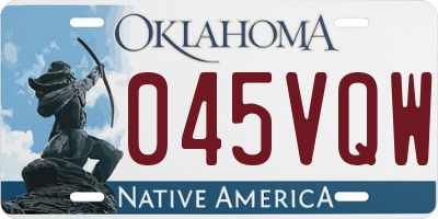 OK license plate 045VQW