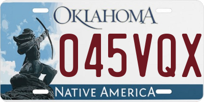 OK license plate 045VQX