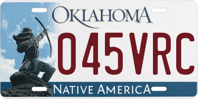 OK license plate 045VRC