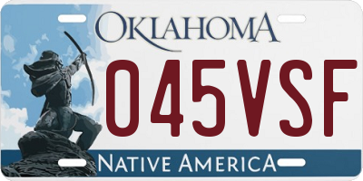 OK license plate 045VSF