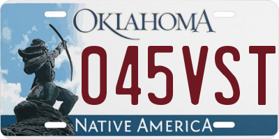 OK license plate 045VST