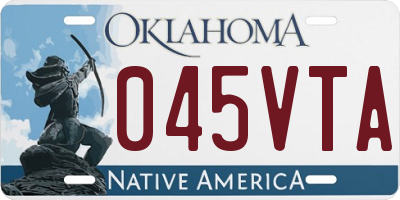OK license plate 045VTA