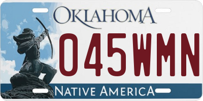 OK license plate 045WMN