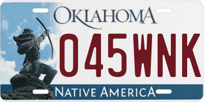 OK license plate 045WNK