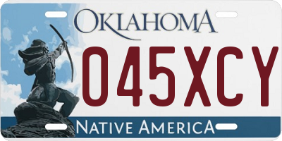 OK license plate 045XCY