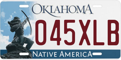 OK license plate 045XLB