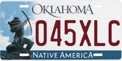 OK license plate 045XLC