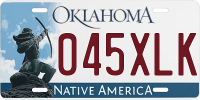OK license plate 045XLK