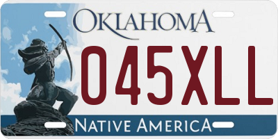 OK license plate 045XLL