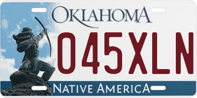 OK license plate 045XLN