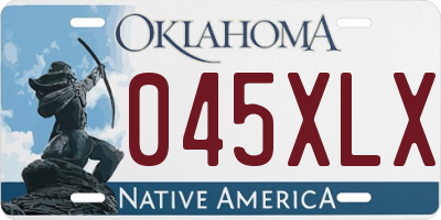 OK license plate 045XLX