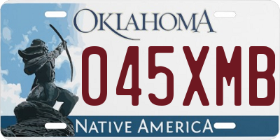 OK license plate 045XMB