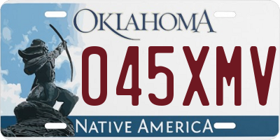OK license plate 045XMV